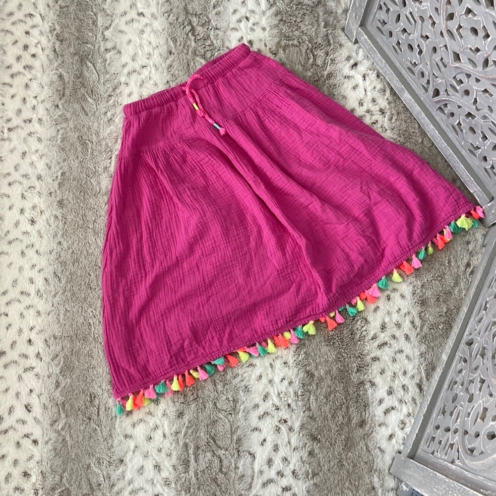 Cat & Jack pink peasant skirt girls 7-8 beach pool party tropical coconut girl